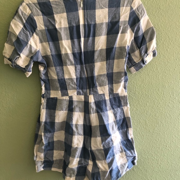 NORDSTROM Blue Plaid Romper - Picture 4 of 7